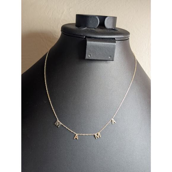 M A M A 925 Sterling Vermeil Yellow Tone Dainty 16"-18" Necklace - Picture 7 of 7